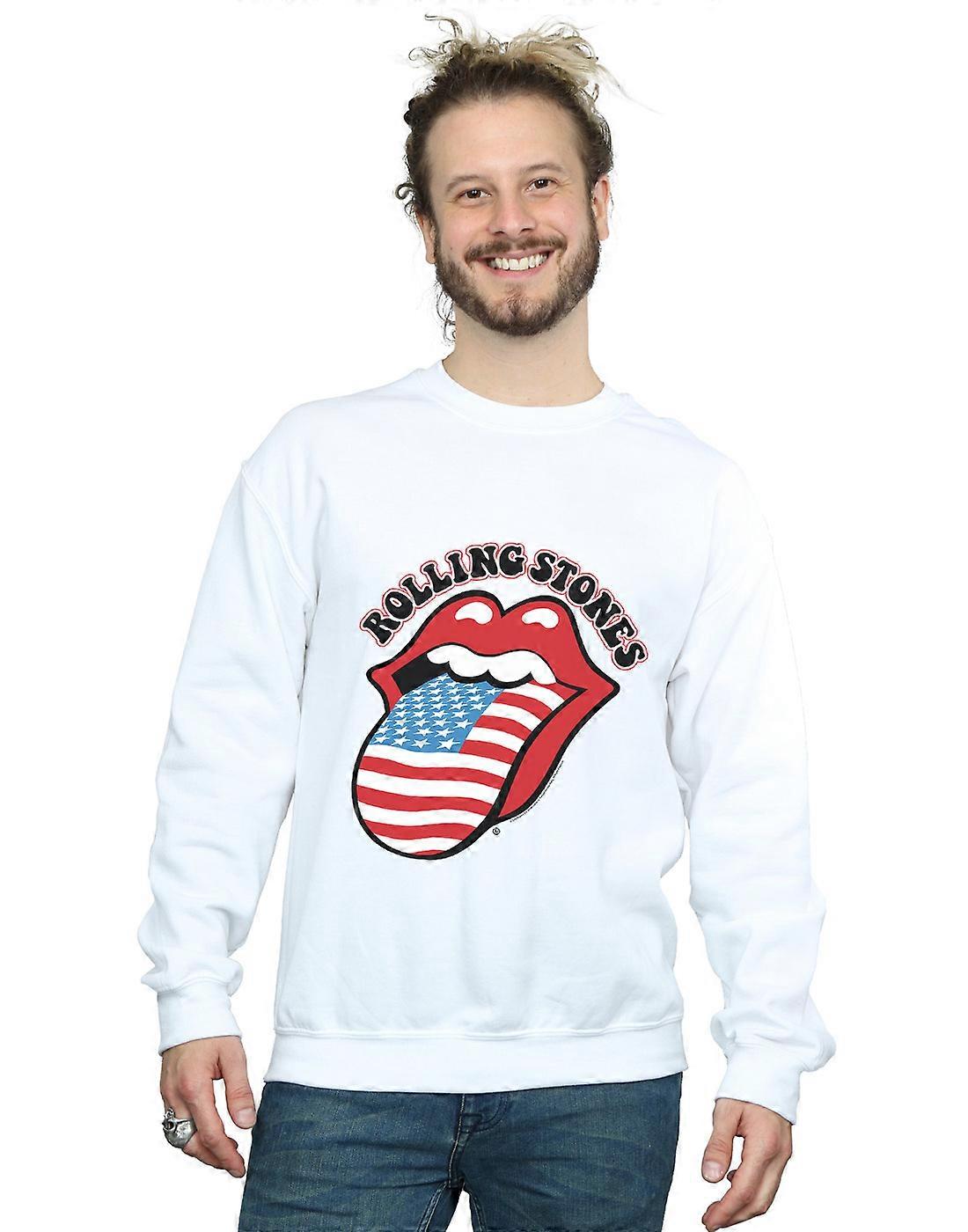 Rolling Stones Men's American Flag Sweatshirt