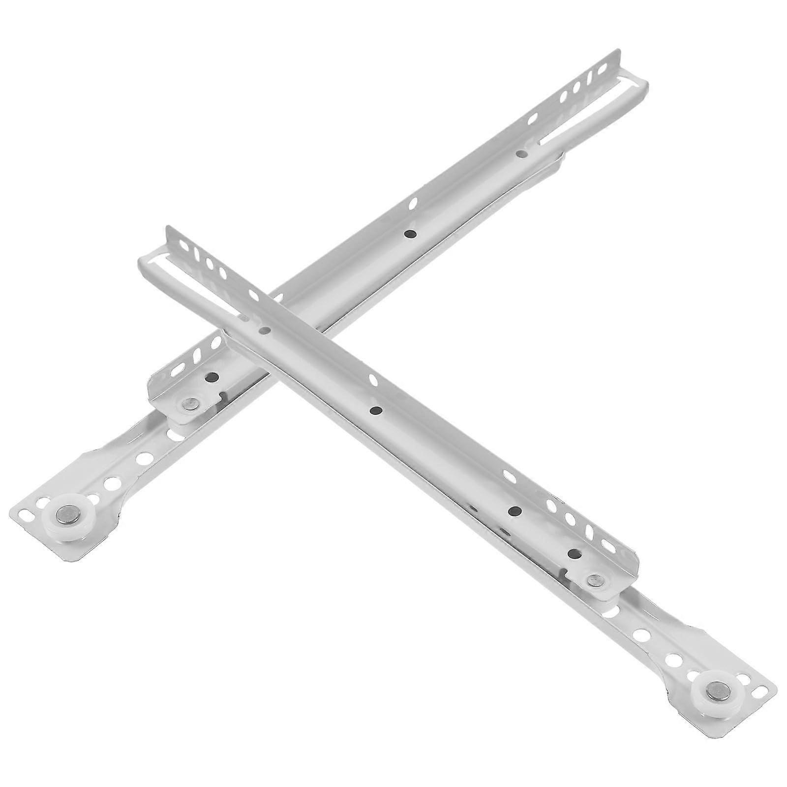 2 Sets Keyboard Tray Slides with Nylon Wheels Smooth Quiet PullOut Rails for Office Desk