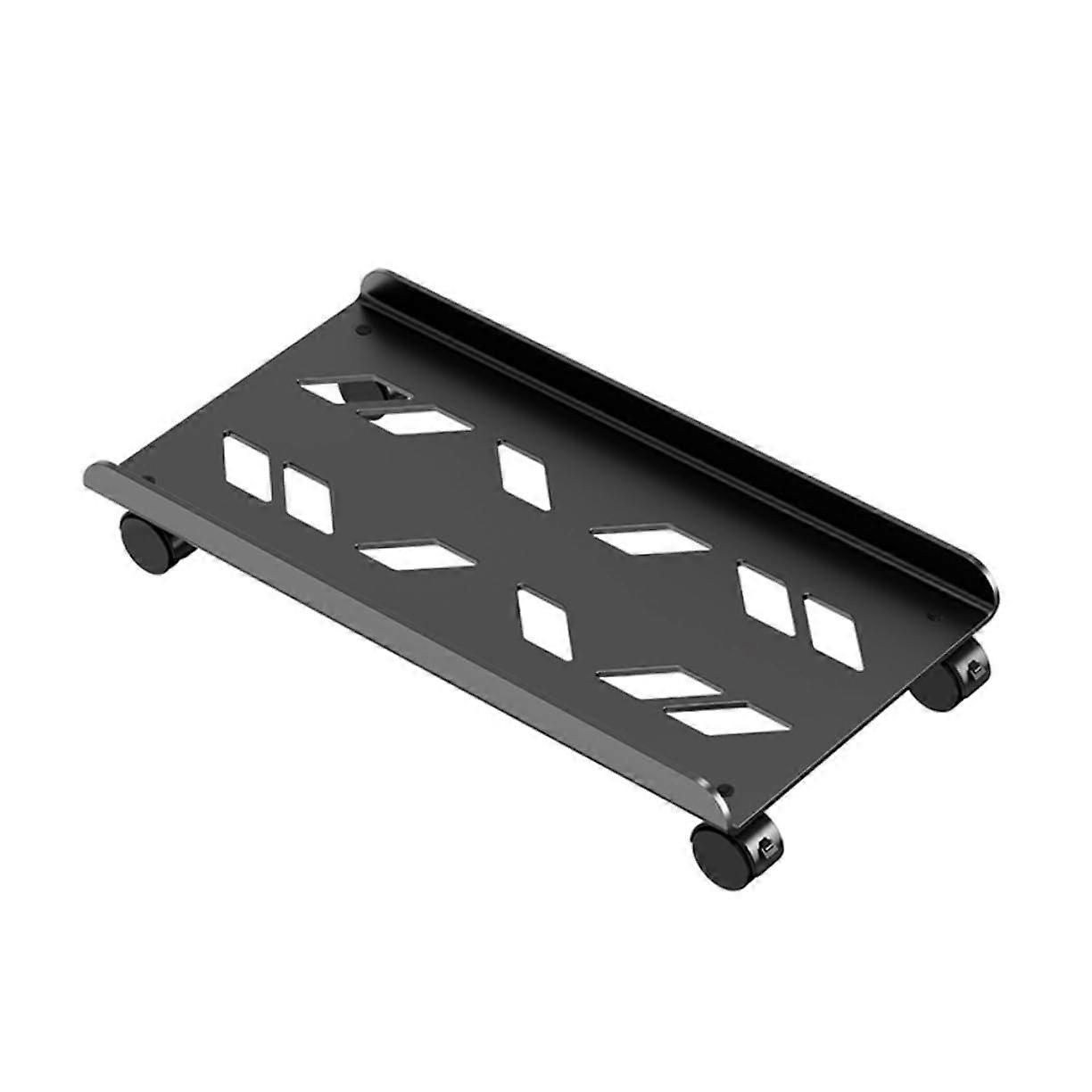 Adjustable Mobile CPU Stand with Lockable Wheels and Ventilated Base for Office or Home Use