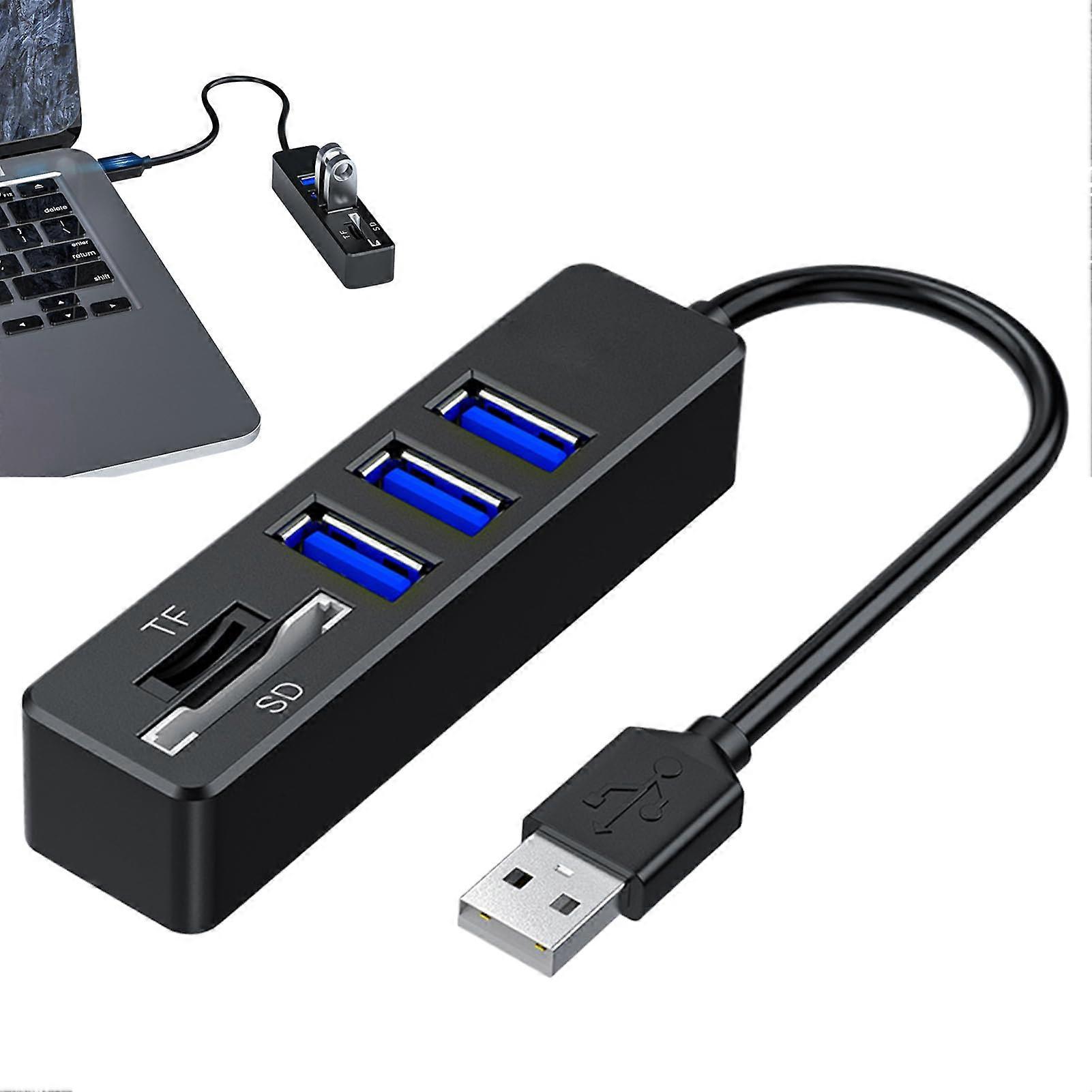 USB Hub Laptop Docking Station with Speed Data Transfer Multiport TF Card Reader Adapter