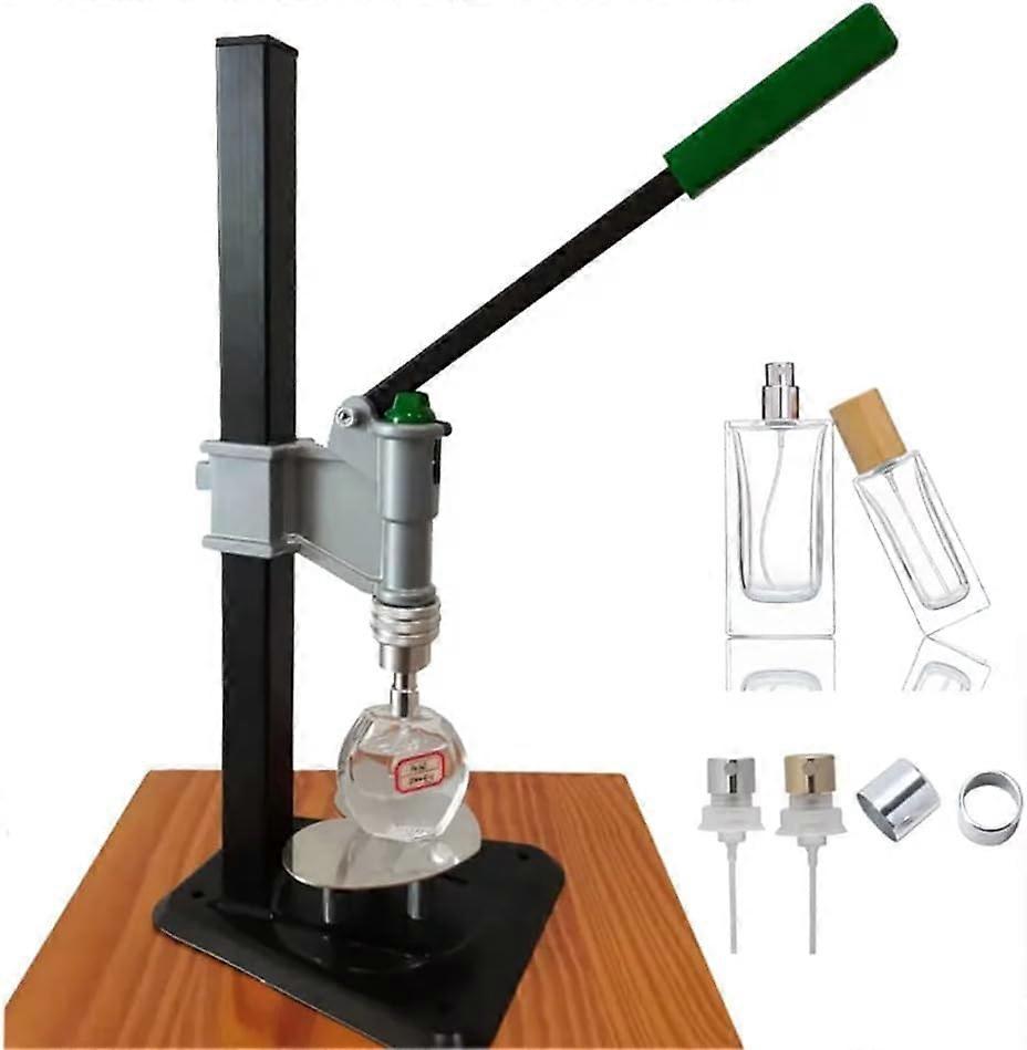 Manual Perfume Bottle Crimping Machine, 13mm 15mm Height Adjustable Capper with Long Handle