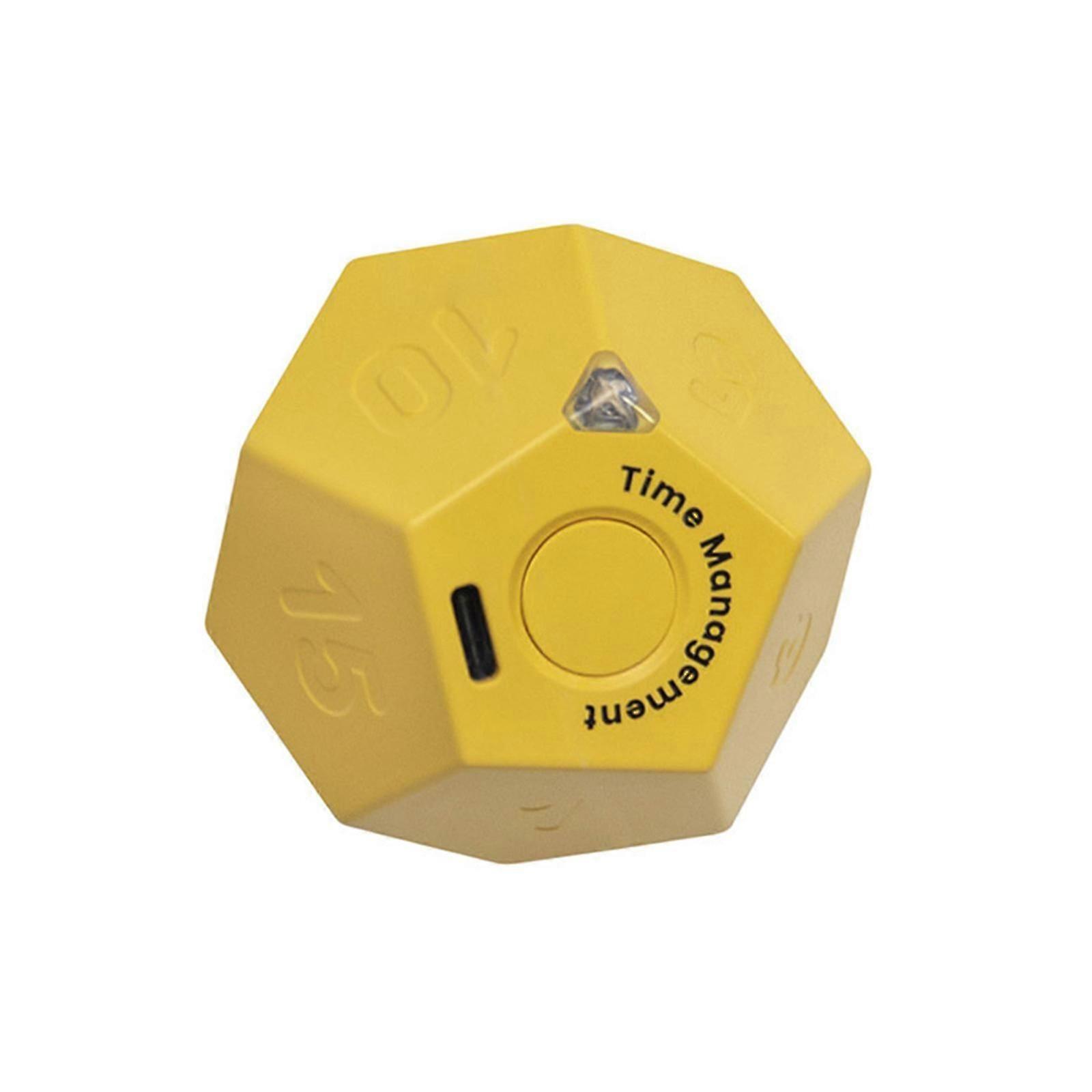 Unique Cube Shape Timer 1-60Minutes Flip Timer Kitchen Exercise Timer Countdown-Settings-Time Management Tool StudyTime  Yellow