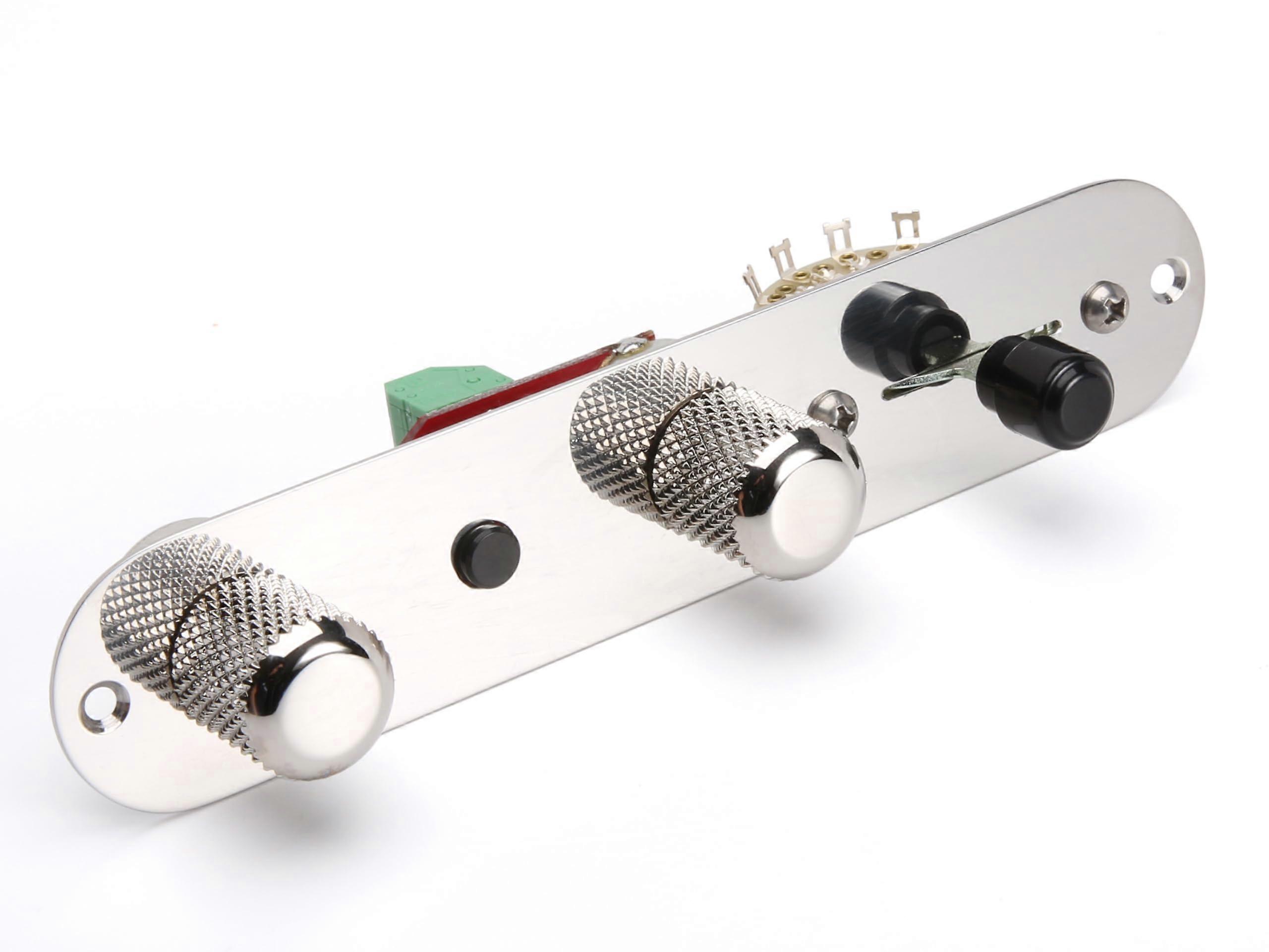 Control Kit for Humbuckers with Solderless DPDT Pushbutton Switch and Plate for Telecaster