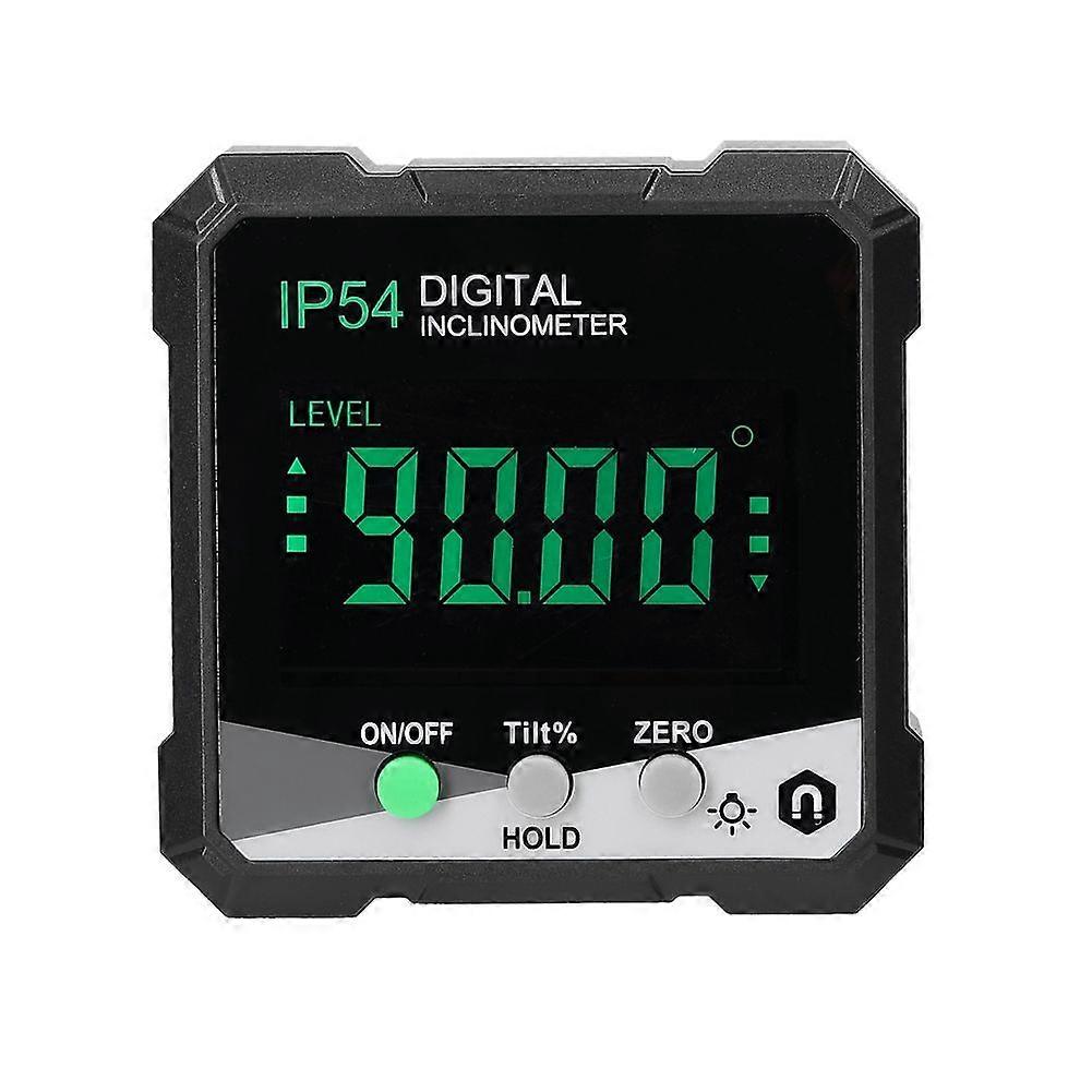IP54 4X90 Portable Digital Inclinometer LCD Backlight Digital Protractor Slope Meter Digital Angle Ruler(Green)