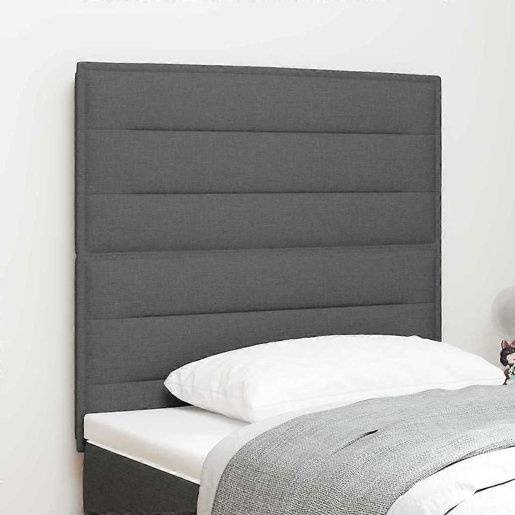 LED Kopfteil mit LED-Lichtleisten Dunkelgrau 100 cm Polyester