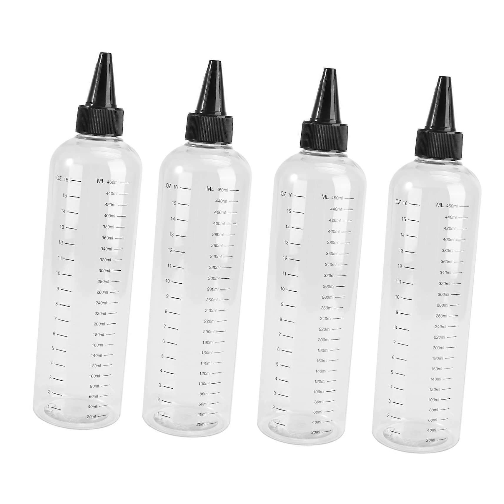 Hair Dye Applicator Bottle with Pointed Tip, Clear Plastic Squeeze Bottle for Precise Coloring