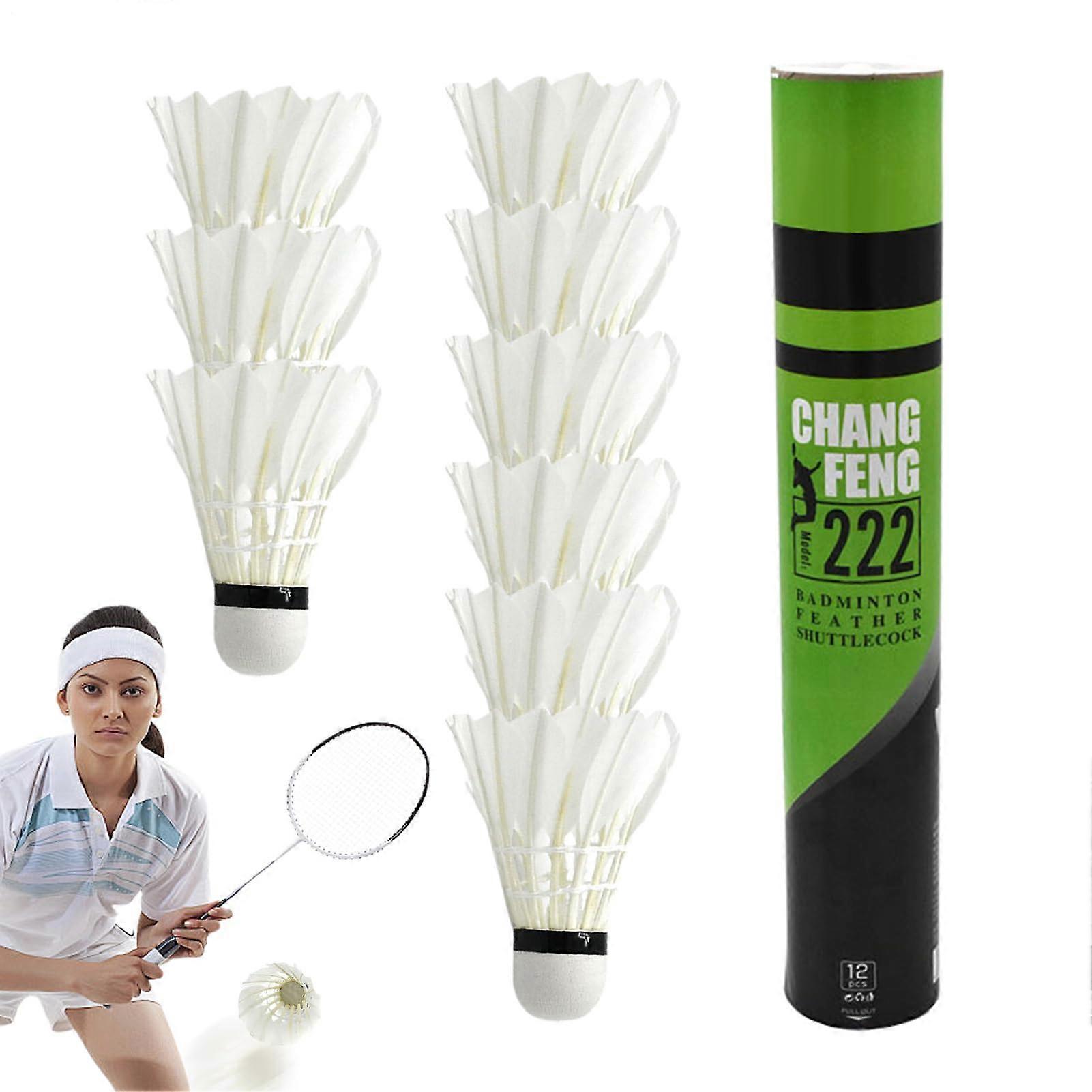 Badminton Shuttlecocks Set with Durable Duck Feathers and Stable Flight for Indoor Outdoor Training