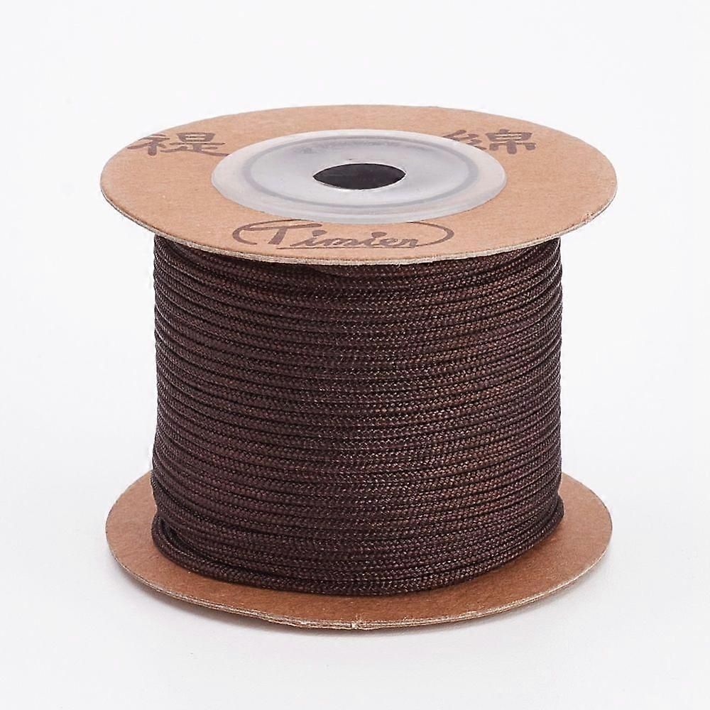 Nylon Cords String Threads Cords Round Coconut Brown 1.5mm 27.34 yards(25m)/roll