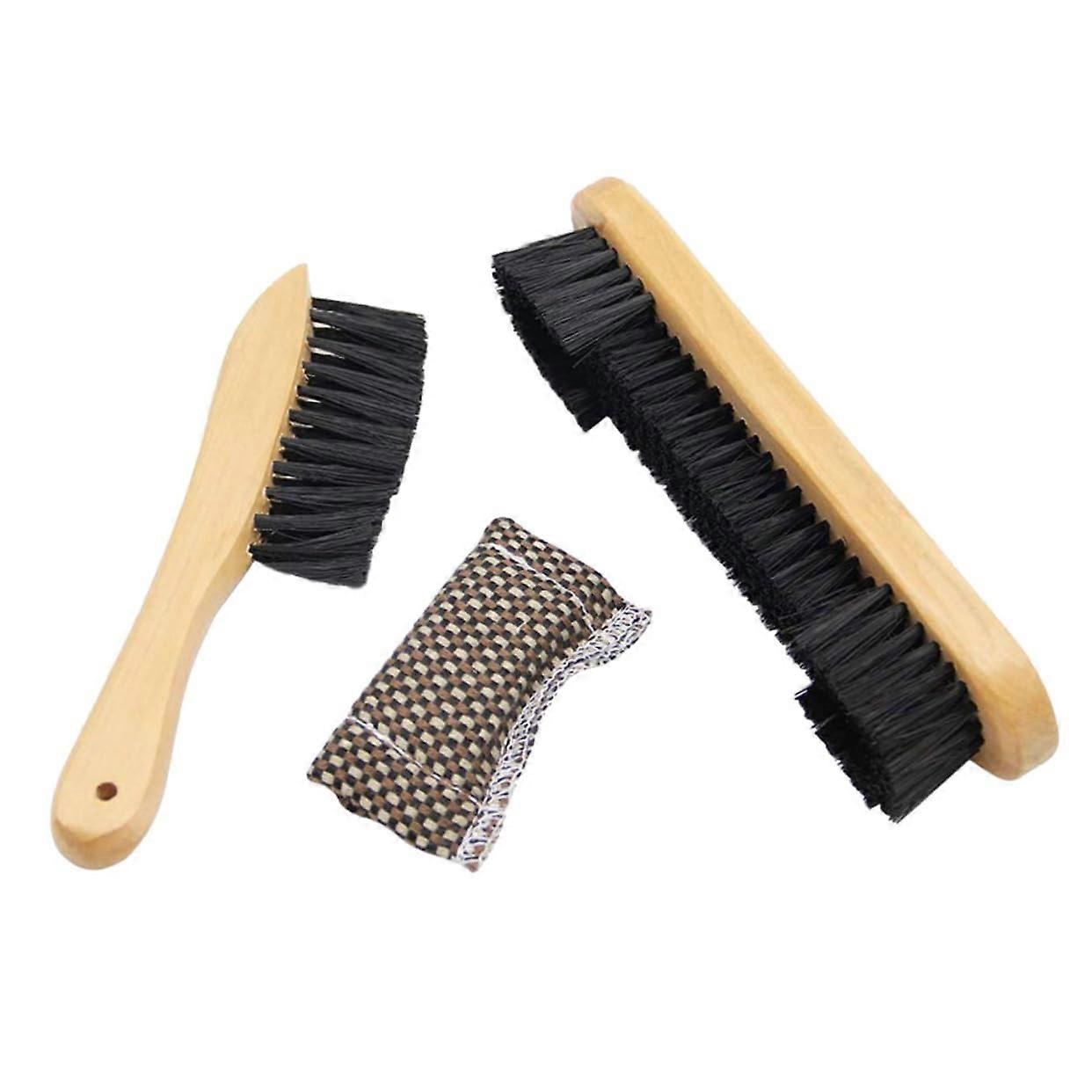 3pcs Pool Table Brush Set with Wooden Handle, Soft Bristle Protection, Complete Billiard Cleaning Kit