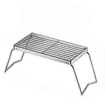 Churrasqueira de acampamento portátil de aço inoxidável, fogão de churrasco dobrável leve para piquenique ao ar livre, equipamento de cozinha