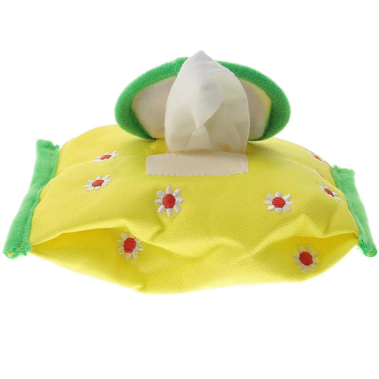 Pet Dog Interactive Toy for Snuffle Play Yellow Pull Tissue