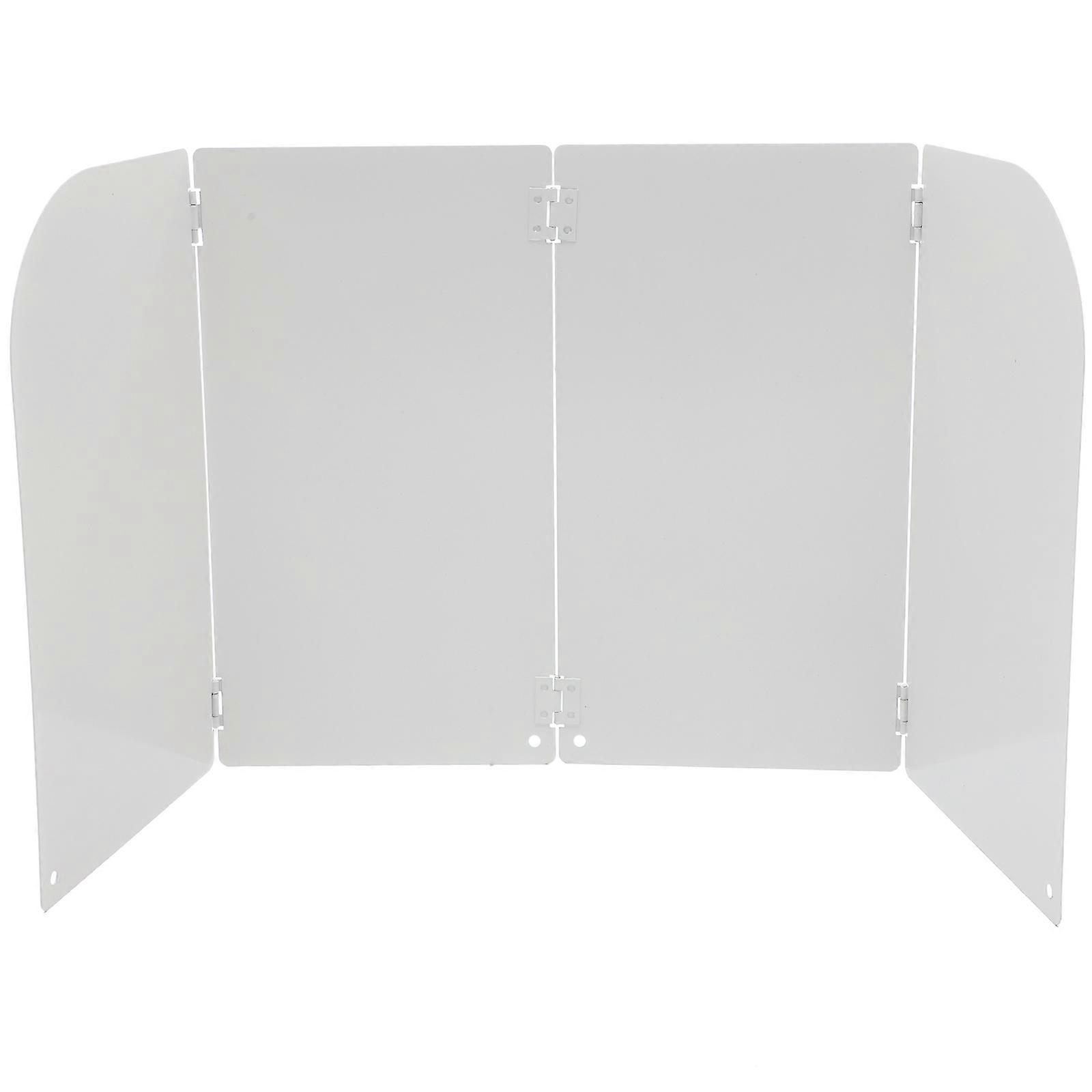 Grease Splatter Guard Foldable Screen for Kitchen Use White Steel