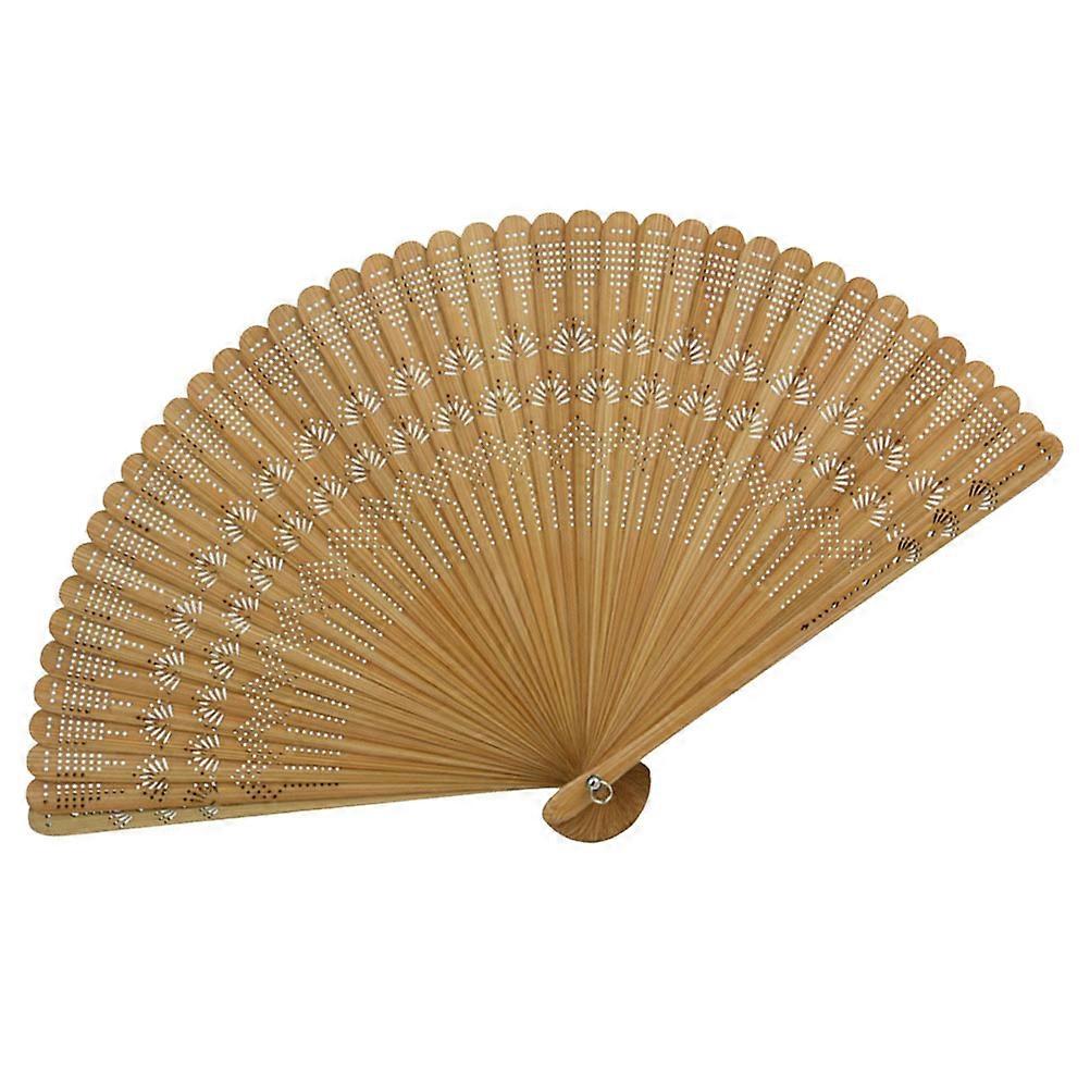 Foldable Bamboo Fan Vintage Style Durable Handheld Prop For Dancing 1Set