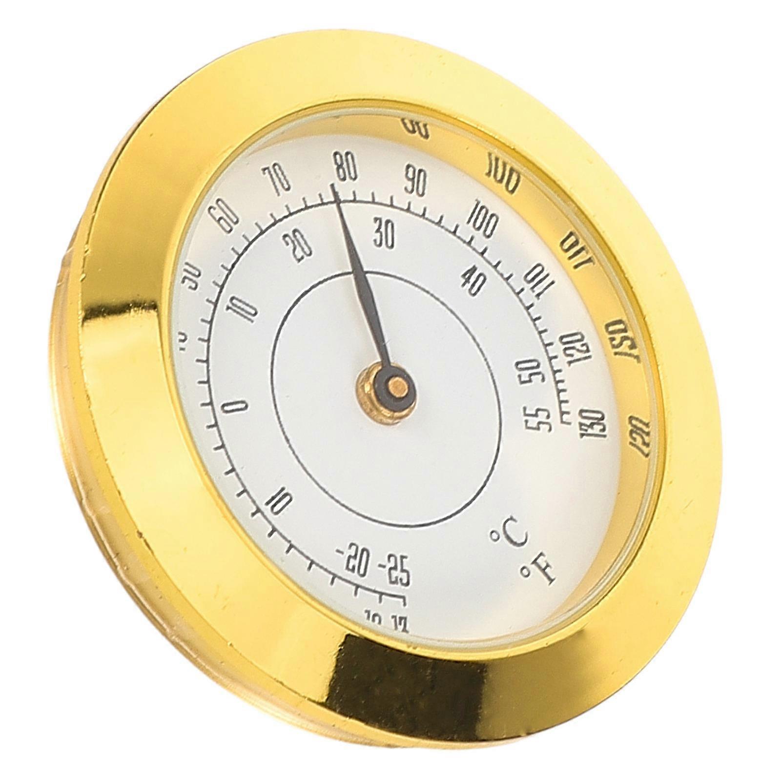 Cigar Box Thermometer Guitar Temp Meter with Inlaid Pointer 2Pcs Pack