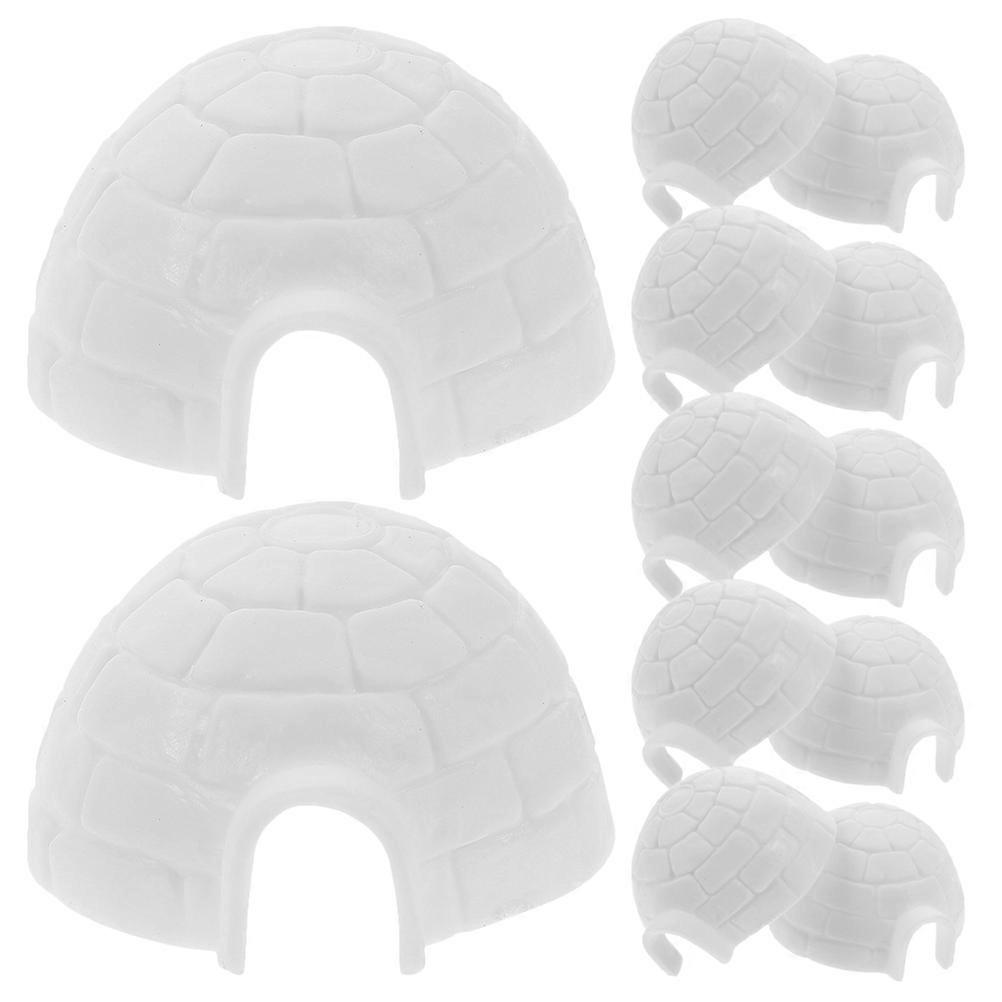 Ice House Figurines Plastic for Playing 12Pcs Miniature White Set