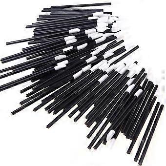 Einweg-Lippenstiftpinsel zum Schminken, 50 Stück, schwarze Applikatoren