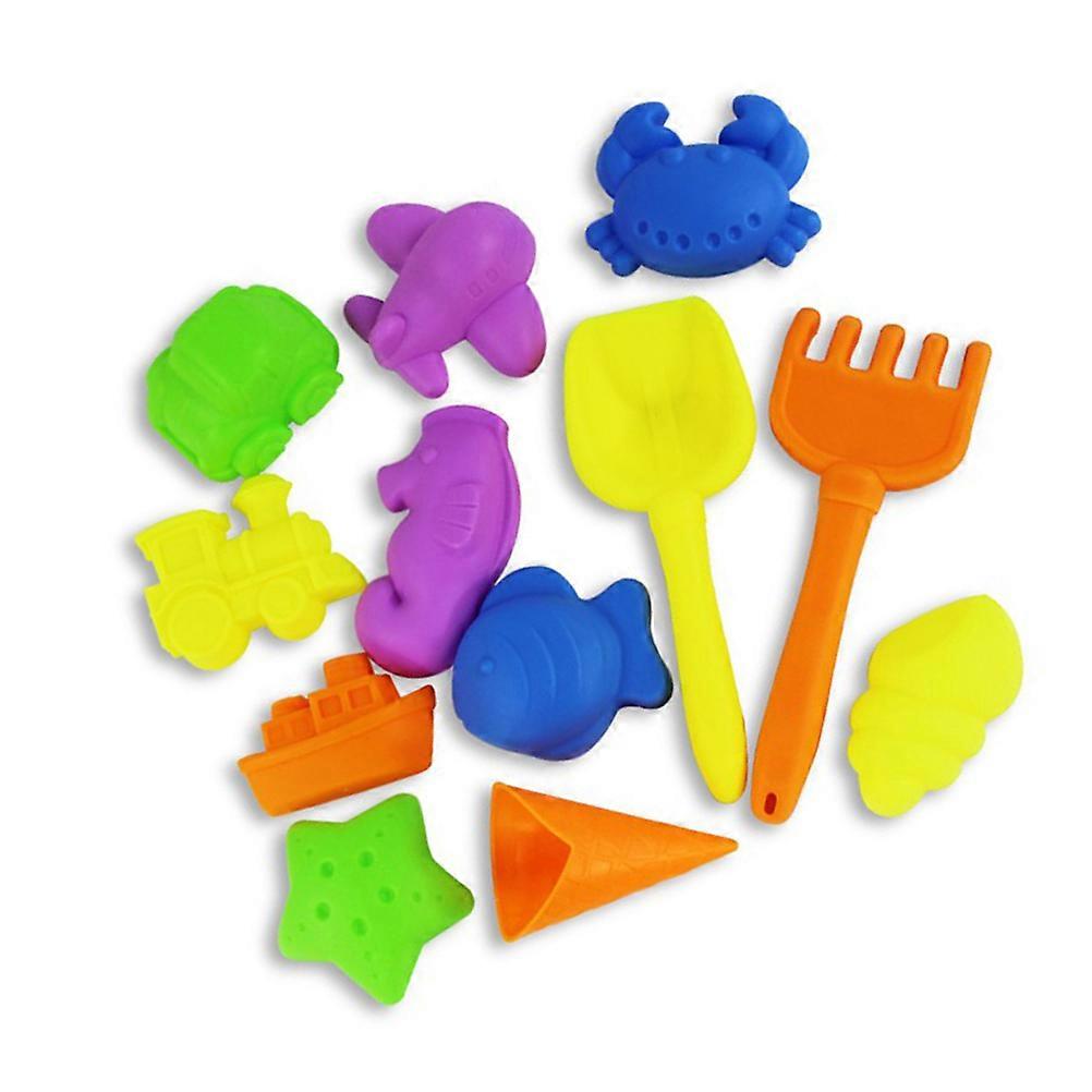Beach Toys Sand Mold Castle Tools for Playing 12Pcs Multicolor Set