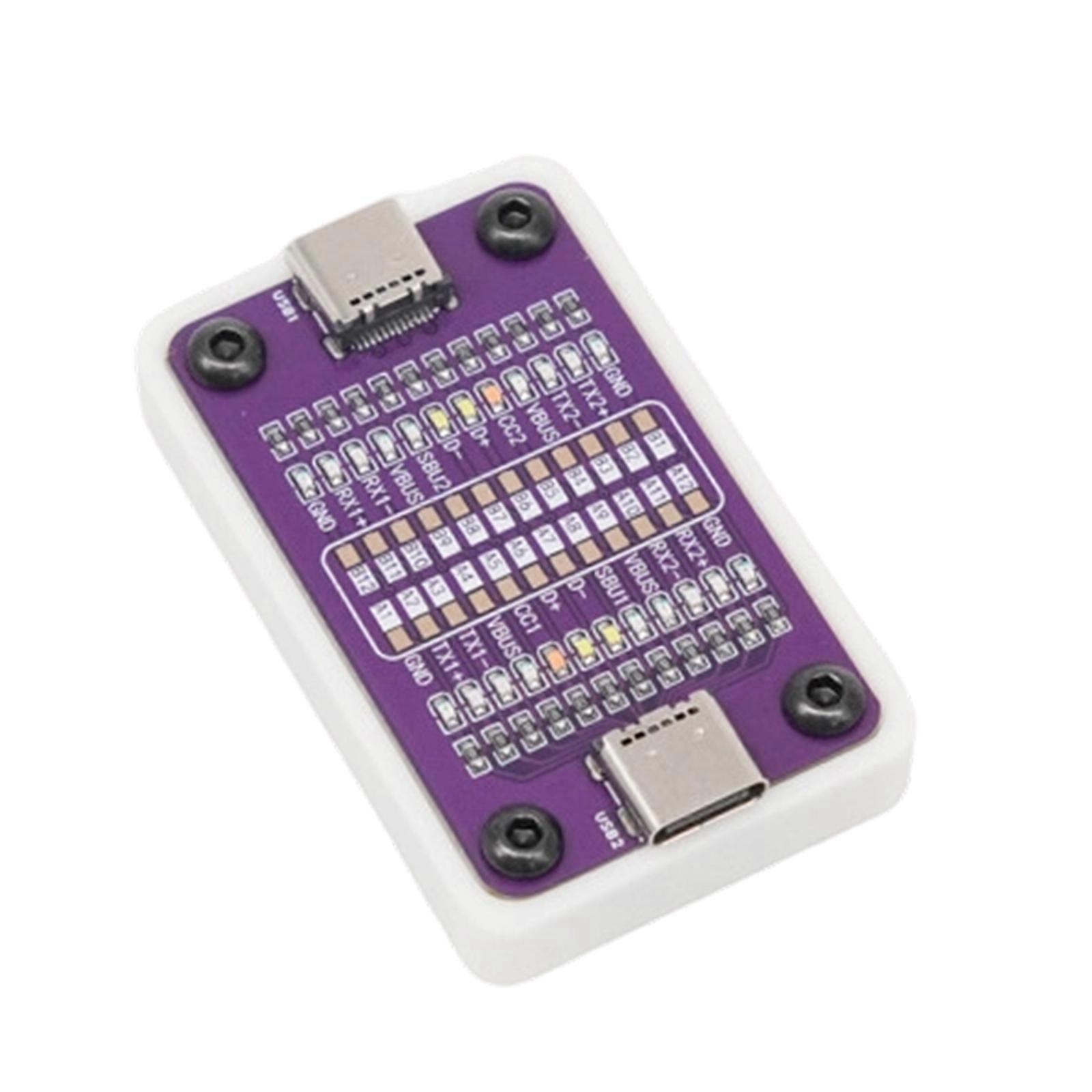 Double Type C Fast Charging Cable Tester Board For Devices With Line Sequences Detection Function  Purple