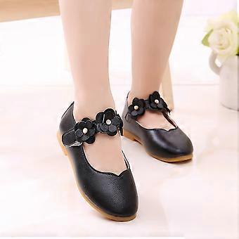 Ediodpoh Scarpe da ballo con fiori per studenti, morbide e solide, per bambini, principesse, ragazze, scarpe da bambino, scarpe per bambini, nere, 35