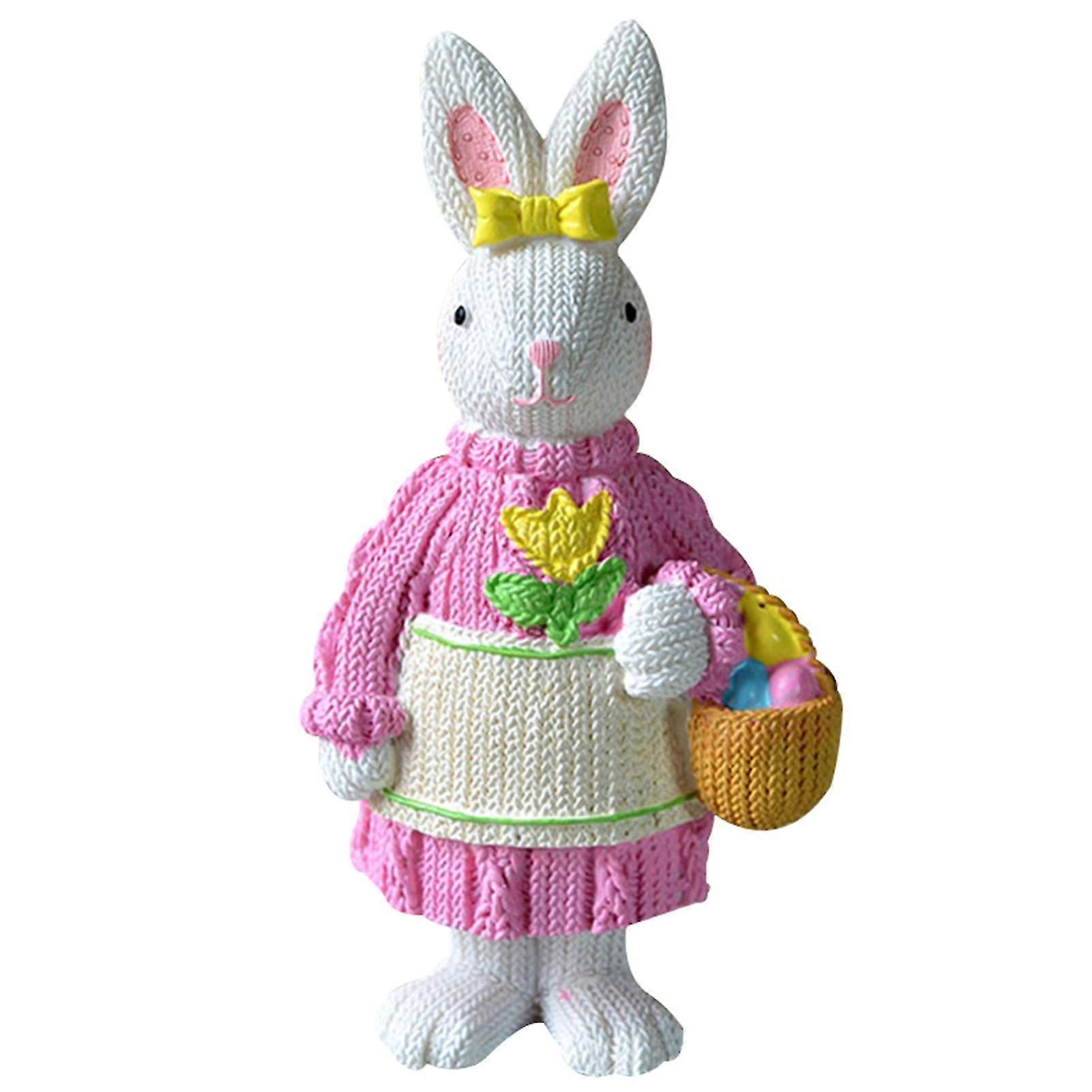 Spring Easter Bunny Resin Figurines Fairy Tabletops