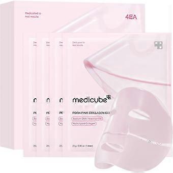 Mascarilla facial de gel de colágeno rosa mediano, 28 g x 4 unidades - MEDIANA