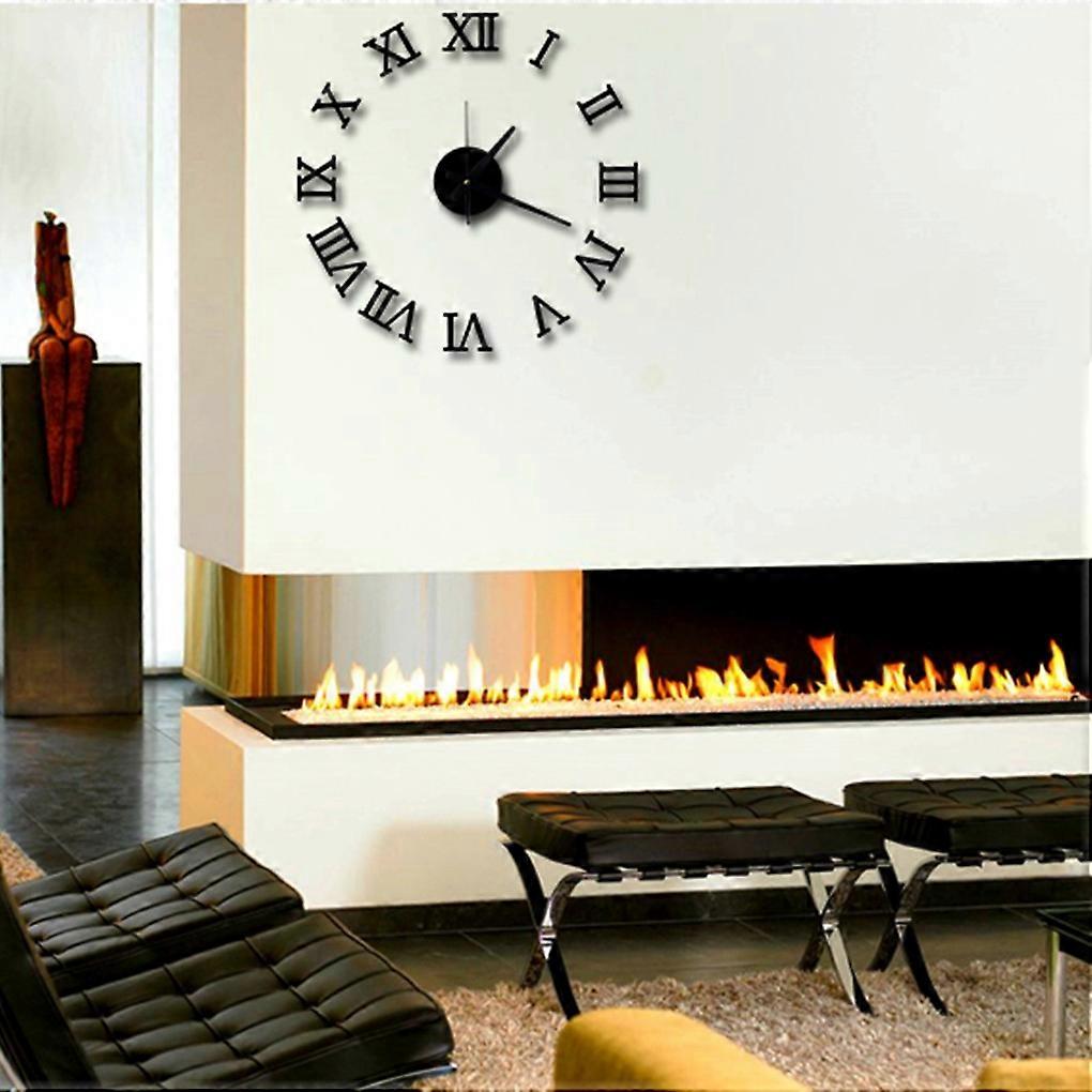 Acrylic Mirror Wall Clock 3D Roman Numeral Wall Clock