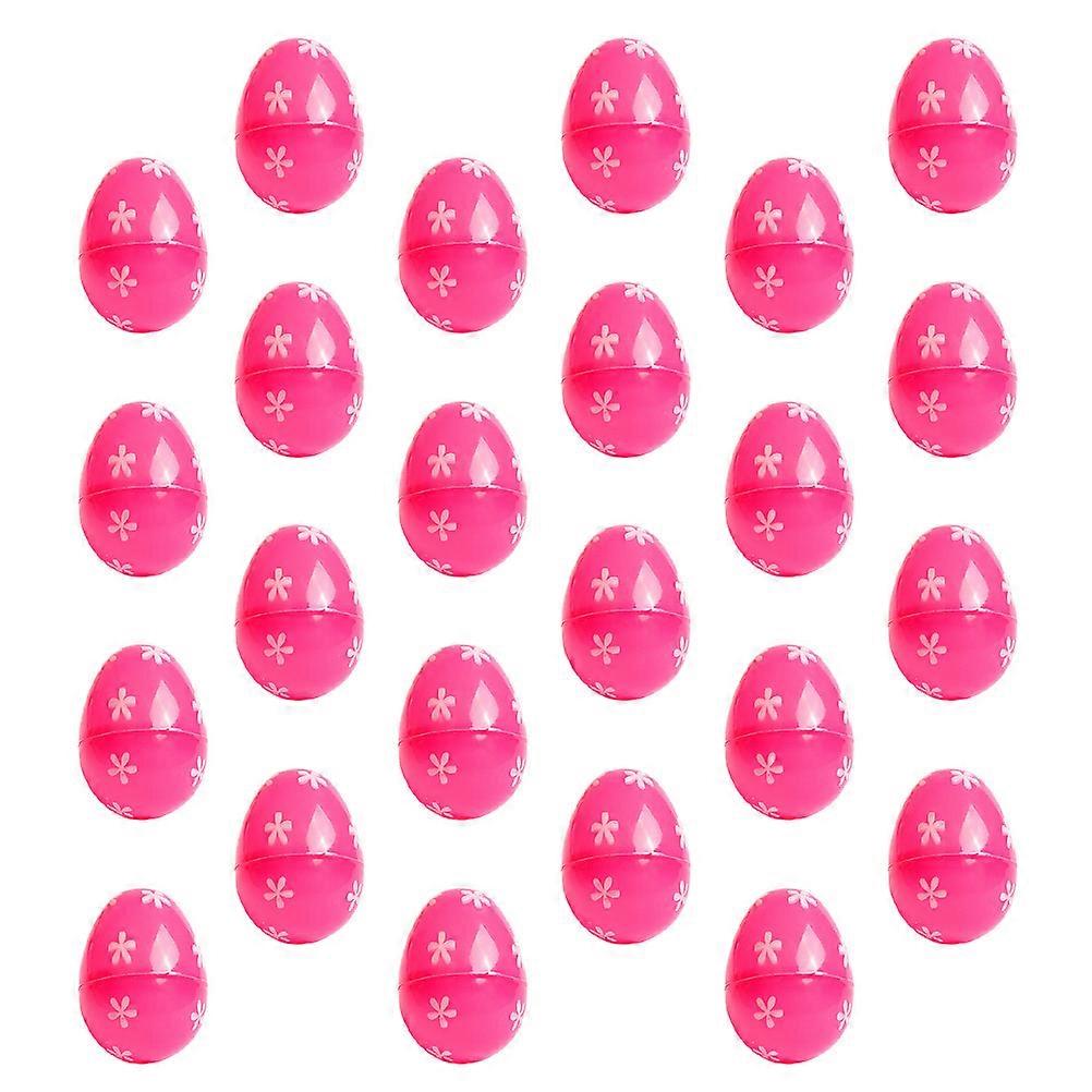 Rosy Empty Easter Plastic Easter Egg Toy for Decoration 48Pcs