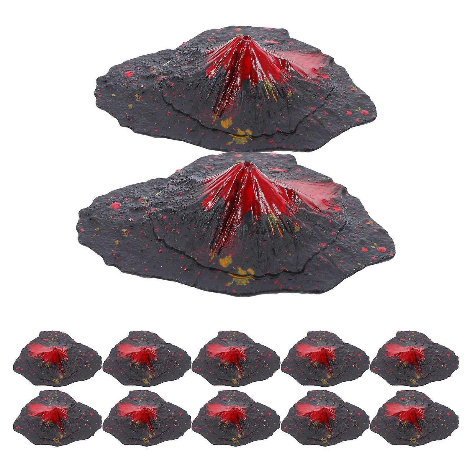 Mini Volcano Model Simulation Plastic Volcano for Decoration 16Pcs