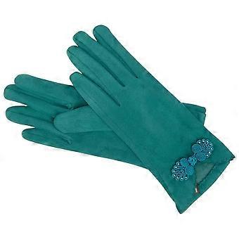 Elie Beaumont Lace Buckle Gloves - Teal Green