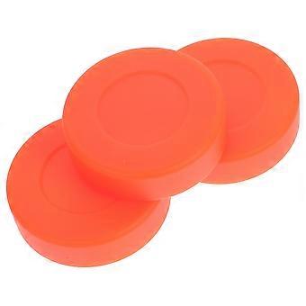 PVC Hockey Pucks Outdoor Hockey Puck Balls for Playing 3Pcs Orange