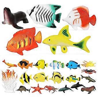 24 realistische Meerestierfiguren, tropische Fischmodelle, Lernspielzeug