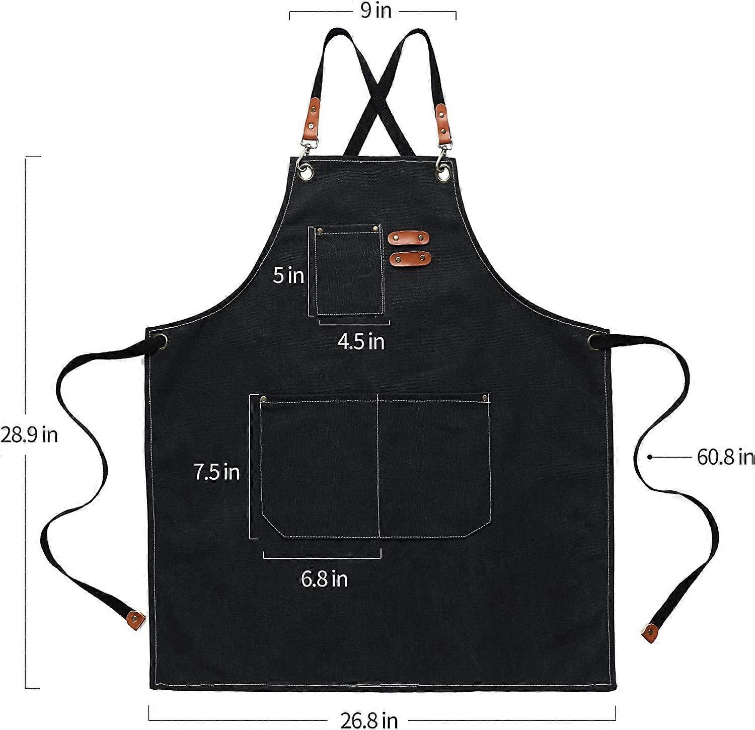 Canvas Work Aprons for Men with Pockets,Adjustable Strap and Large Pockets