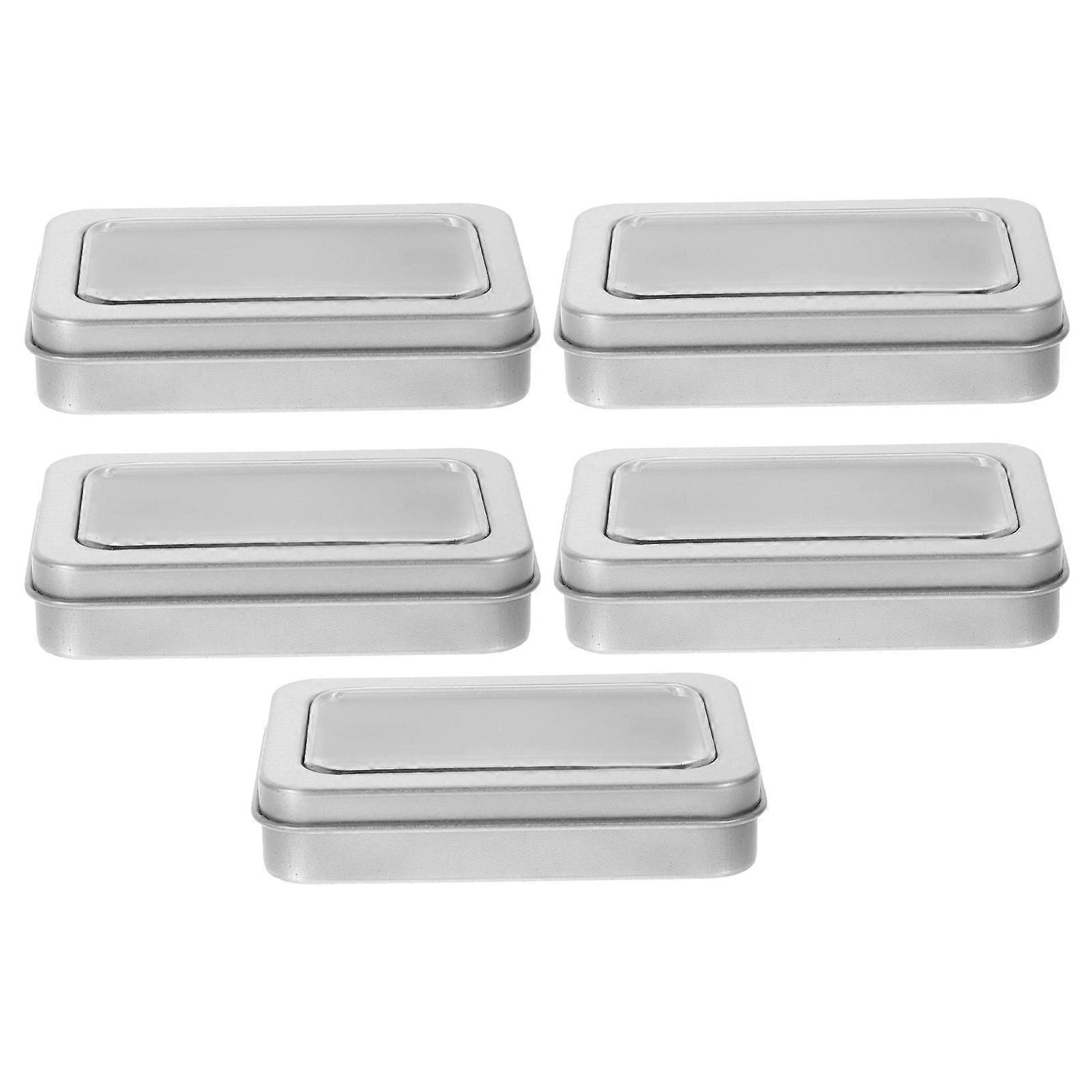 5Pcs Rectangular Gaming Card Box Playing Card Case Cards Box with Clear Window