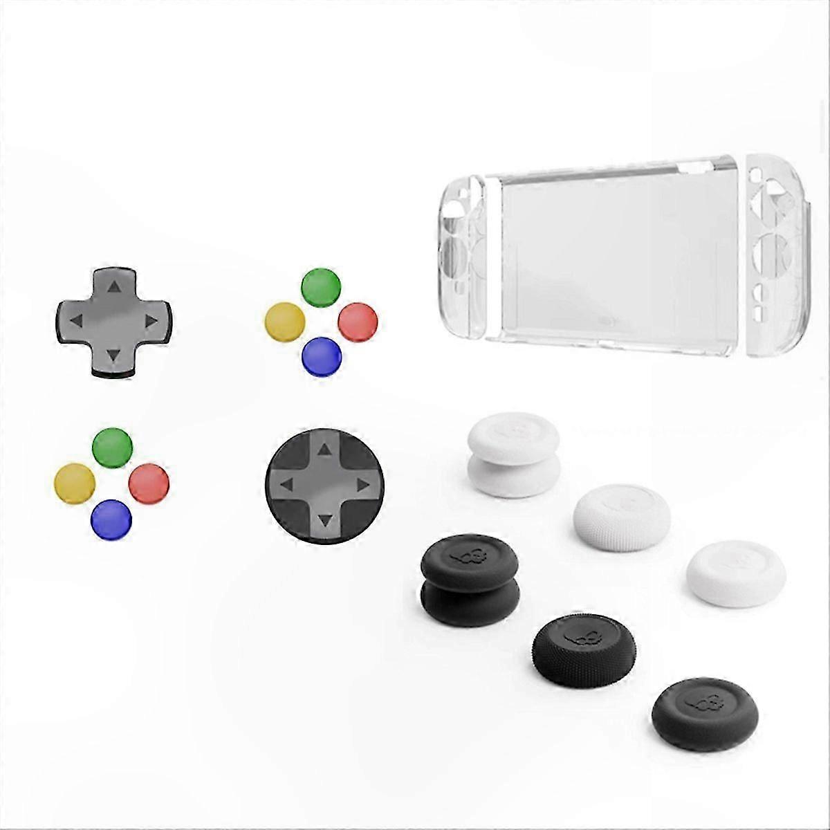 Protective Case with Circular Direction Keys and Thumb Grip Set for 2 Controllers