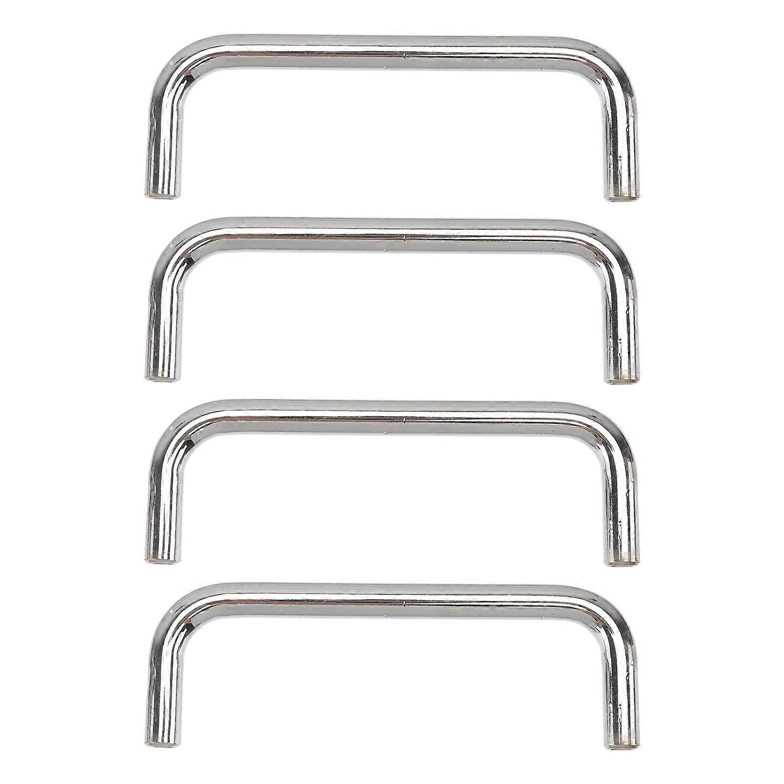 4Pcs Industry Equipment Pull Handles Sturdy Iron U-shaped Solid Handles (Silver)