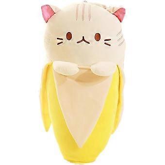 7 tommer banankat tøjdyr, børneværelsesdekoration tøjdyr plysdukke pige fødselsdagsgave (beige)