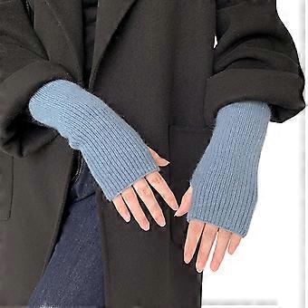 Women Fingerless Gloves with Thumb Hole, Half Finger, Thickened Stretchy Woolen Yarn Knitted Keep Warm Solid Color for Autumn Winter Daily Life