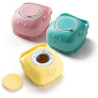 Silikon-Körperbürste, Duschschrubber mit Duschgel-Spenderfunktion, weiche Silikon-Bademassage-Körperbürste, Dusch-Luffabürste (3 Stück)