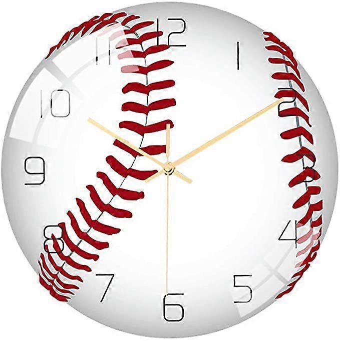 Baseball Wall Clock | 12" Creative Design | Non-Ticking Silent Quartz Clock | MD