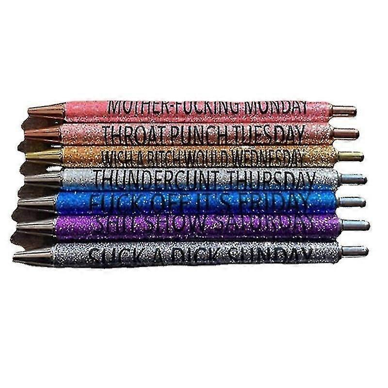 7pcs Spoof Fun Ballpoint Pen Set Describing Mentality