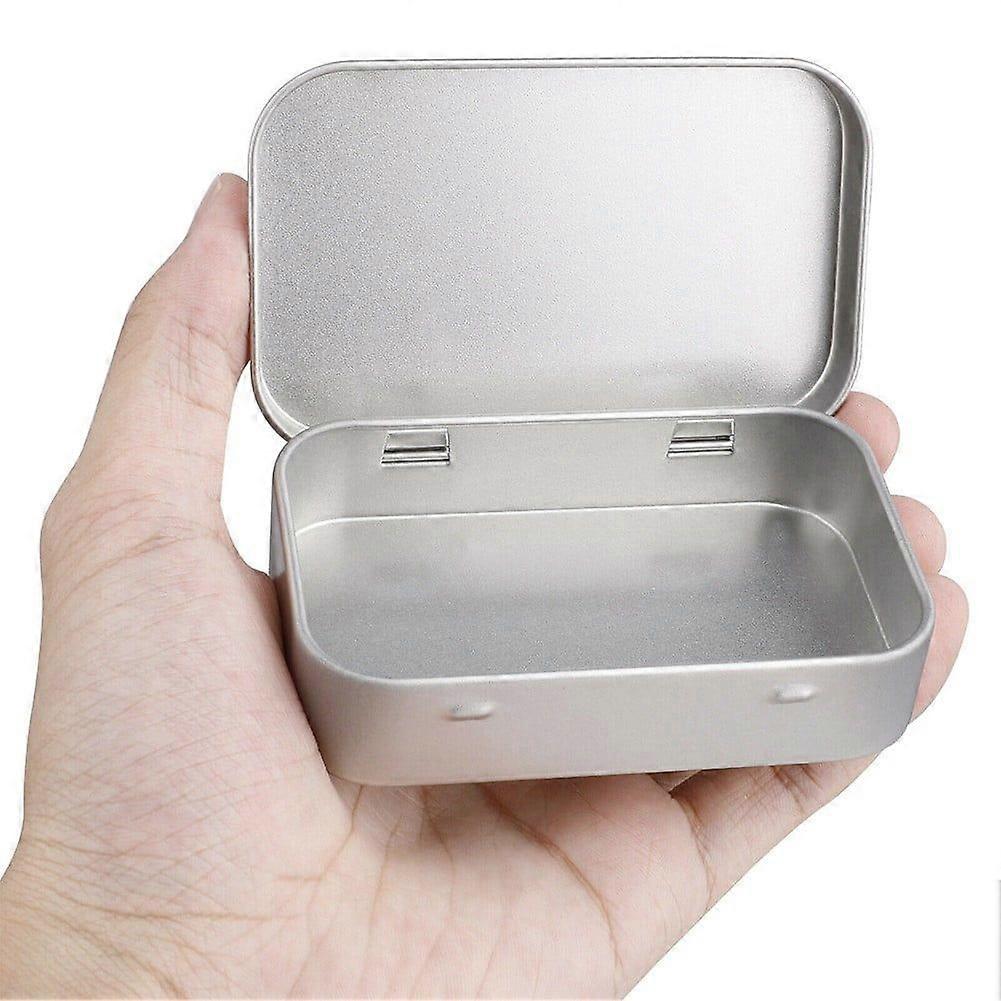 6 Pcs Metal Box Tin-Plated Container Empty Hinged Lid Small Empty Storage Box