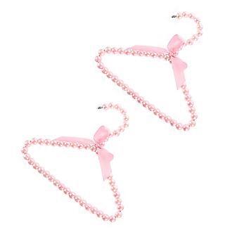 Cabide para roupas de animais de estimação, adorável suporte para roupas de cachorro, 2 peças, rosa.