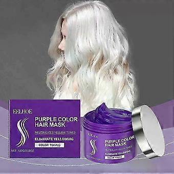 Máscara de Cabelo Roxo de Queratina Condicionador Profundo para Cabelos Loiros e Descoloridos, Neutraliza Tons Amarelos Metálicos, Hidrata & Restaura a Suavidade