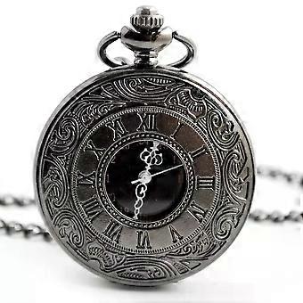 Unisex Vintage Hollow Carved Roman Numerals Case Mechanical Pockets Watch Gift Roman Numerals Quartz Necklace Pockets