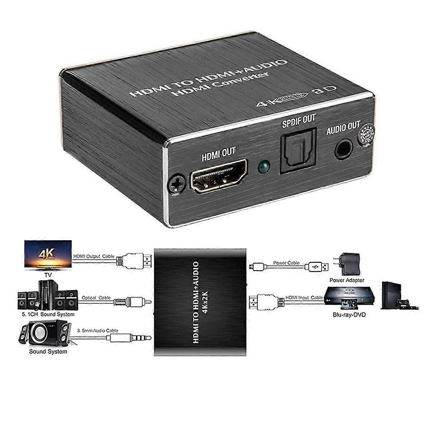 HDMI-compatible Audio Converter Spdif Audio Extractor