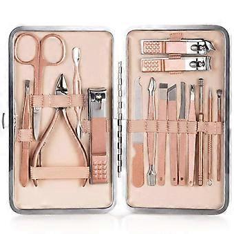 18Pcs Professional Manicure Pedicure Kit Stainless Steel Nail Clippers Set with Portable Case