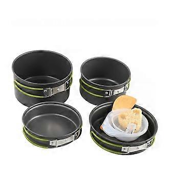 Camping Cookware Set, Non-Stick Pot and Pan Combination, Large Frying Pan, Small Frying Pan, Saucepan, Bowl Set for Backpacking and Hiking