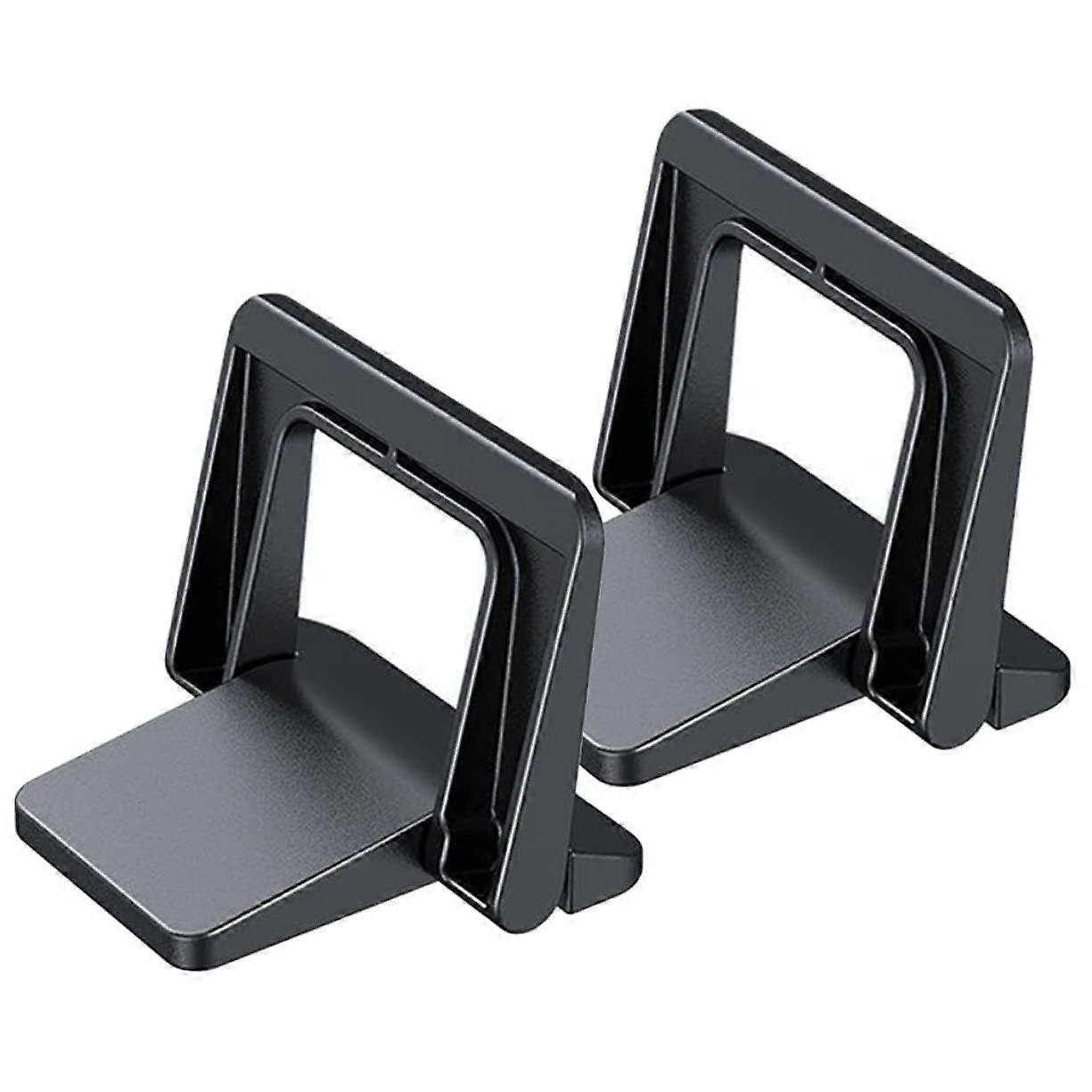 Foldable Ergonomic Laptop Stand with Adjustable Ventilated Riser for MacBook, Durable PC Material, Black