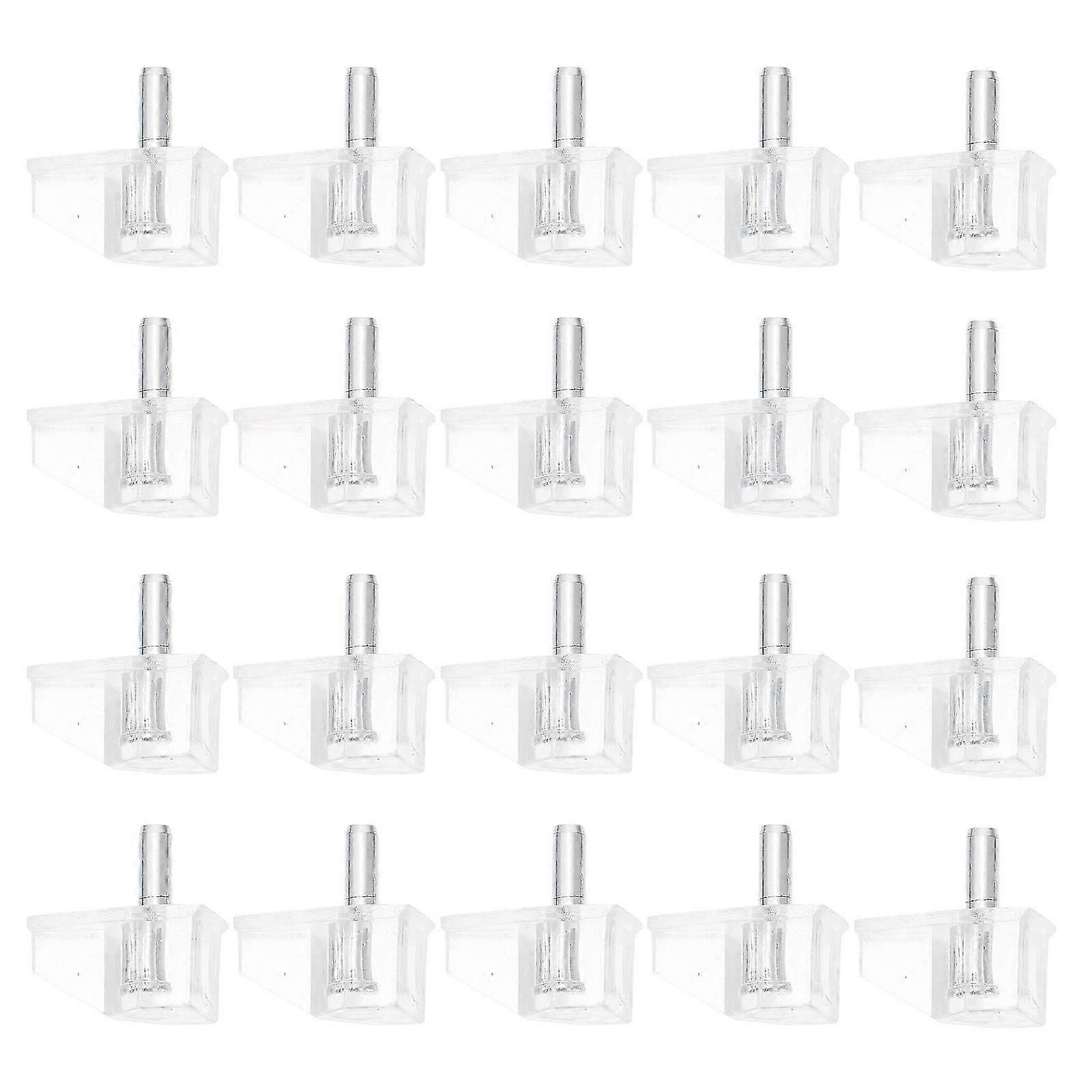 20pcs 3MM Transparent Plastic Cabinet Shelf Brackets Support Pegs