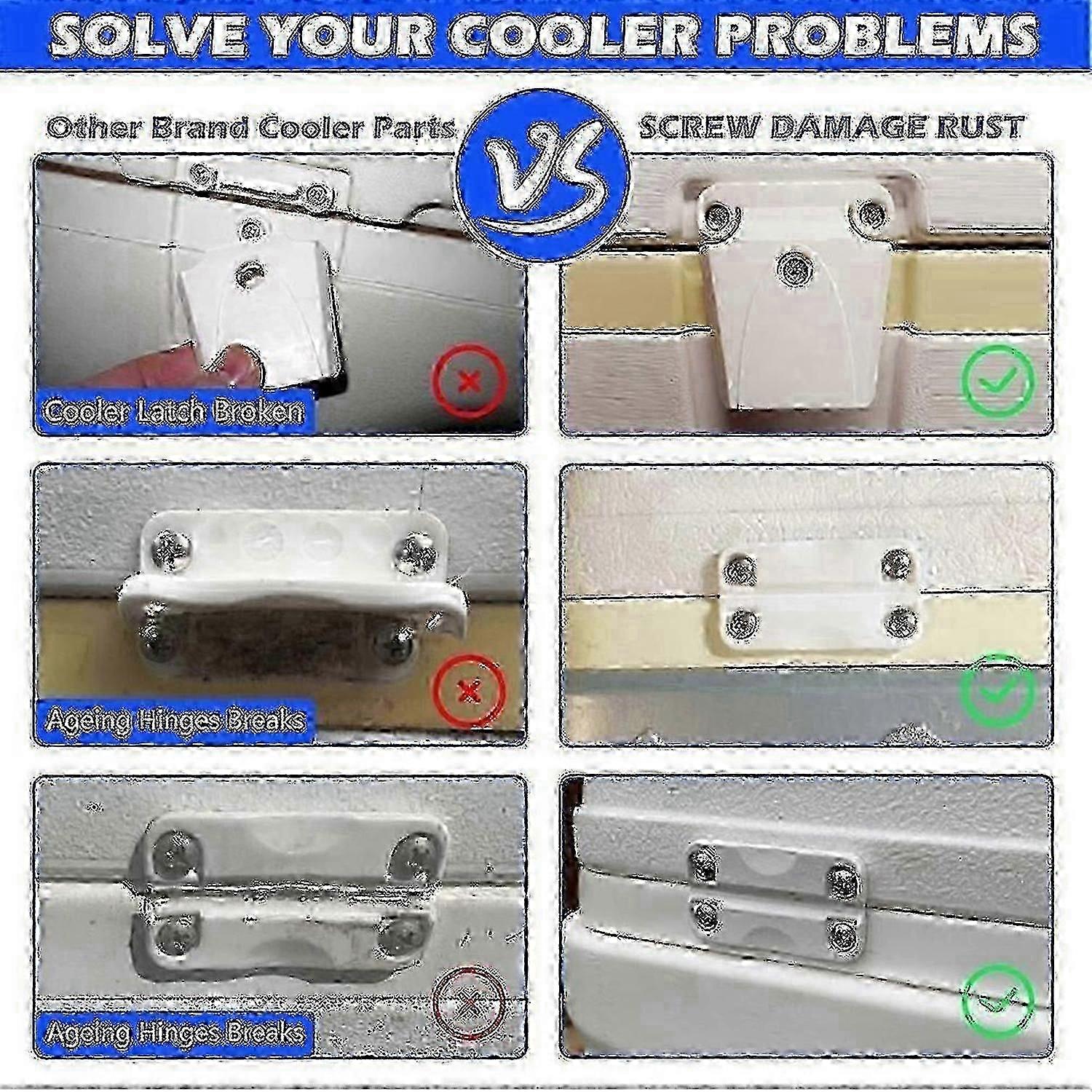 Igloo-Compatible Cooler Hinge and Latch Replacement Kit with Screws Edition 0118